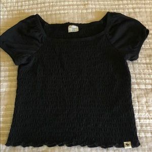 Abercrombie Girls Size 11/12 black smocked top